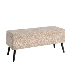 Ławka BAUL 100 cm beżowo kremowa panterka