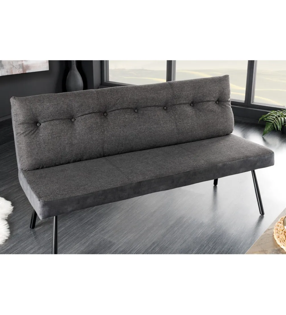 Ławka BIG GEORGE 160 cm welwet antracyt