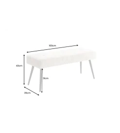 Ławka BOUTIQUE 100 cm beżowy sztruks