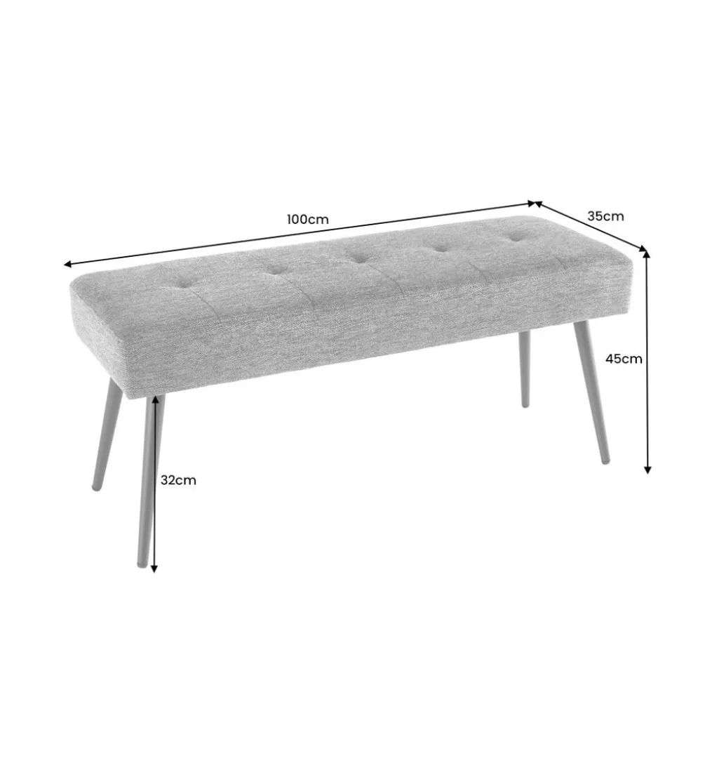 Ławka BOUTIQUE 100 cm tkanina bouclé szampański greige