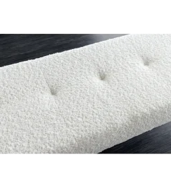 Ławka BOUTIQUE 100 cm tkanina bouclé biała