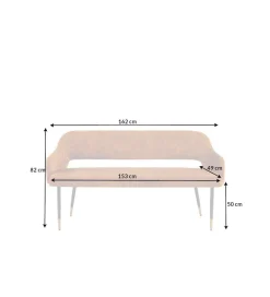 Ławka ETIENNE Paris 162 cm ciemna musztarda