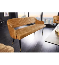 Ławka ETIENNE Paris 162 cm ciemna musztarda