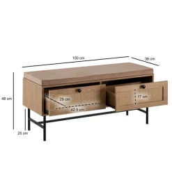 Ławka FONTA 100 cm w optyce dębu