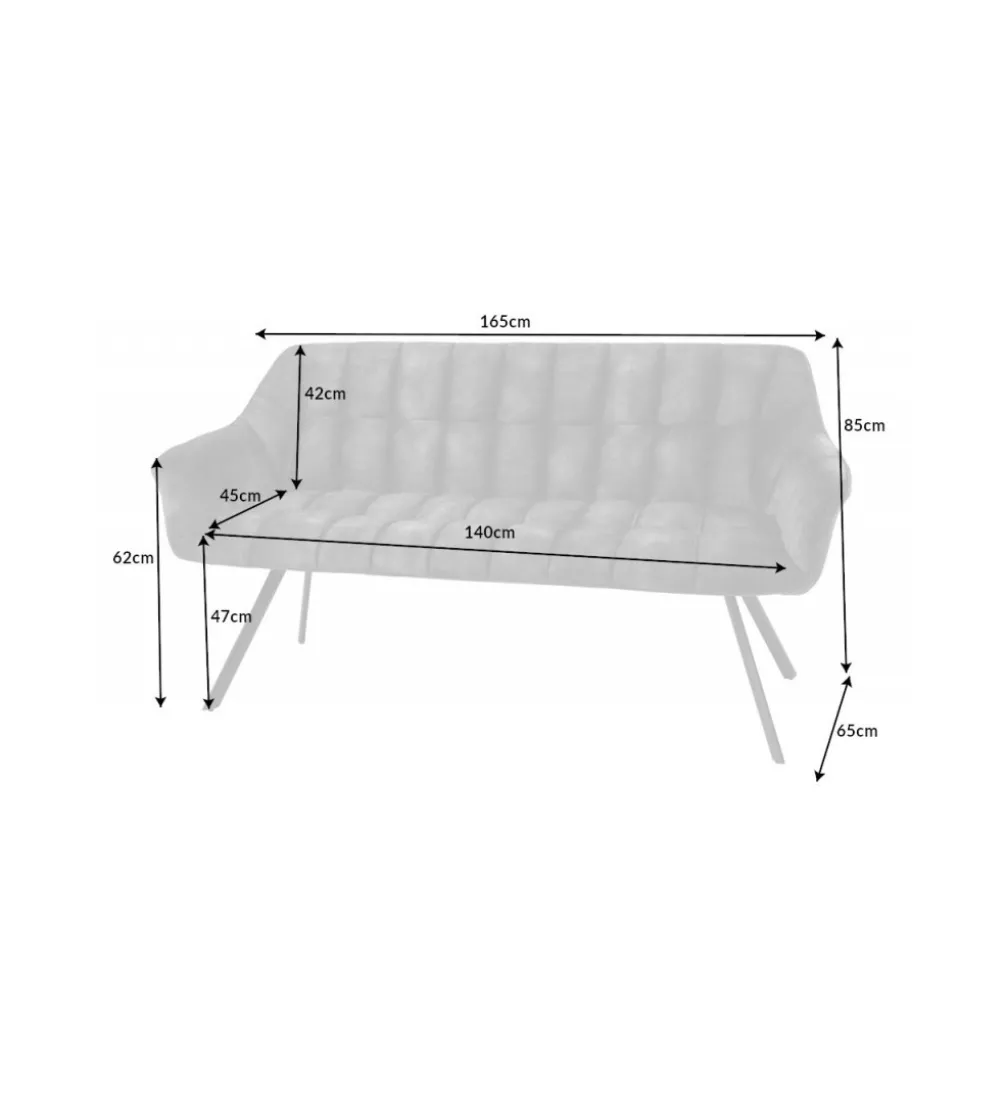 Ławka LUISA 165 cm niebieska petrol