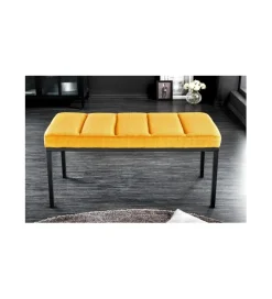 Ławka OLIWIA II 80 cm sztruks musztardowo- żółta