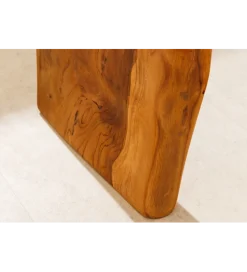 Ławka ROOT 100 cm drewno teak naturalny brąz
