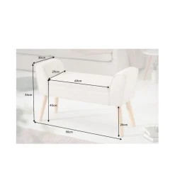 Ławka Scarlett 90 cm beżowa