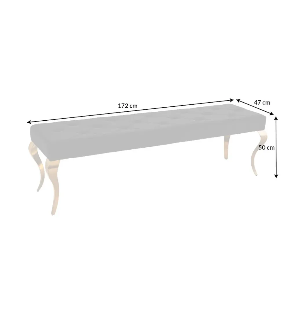 Ławka TRENTINO Modern Barock 172 cm czarna