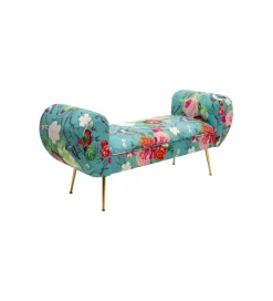 Ławka TRONO FLOWER FEVER 140 cm niebieska
