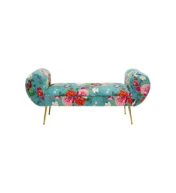 Ławka TRONO FLOWER FEVER 140 cm niebieska