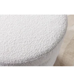 Ławka VOQUE 115 cm z pojemnikiem Bouclé kremowo biała