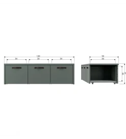 Ławka ze schowkiem STAGE 120 cm drewno sosny zielona