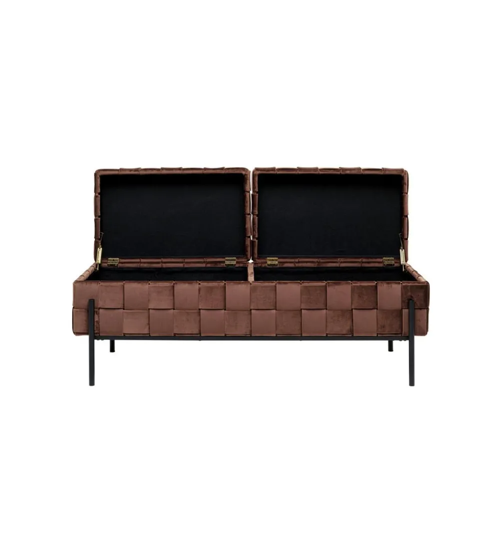 Ławka ze schowkiem WEAVE 121 cm mocca