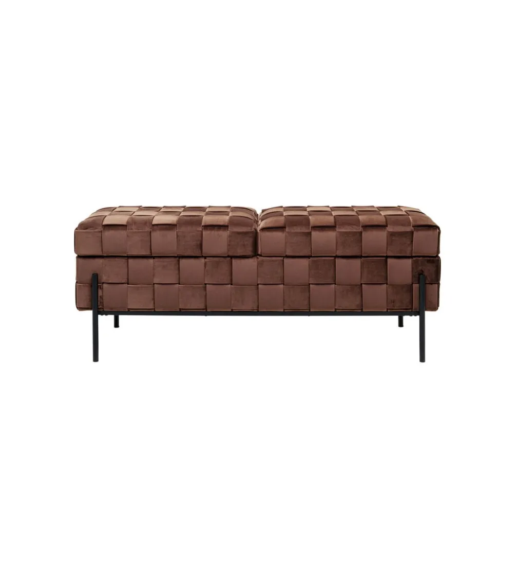 Ławka ze schowkiem WEAVE 121 cm mocca