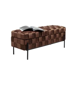 Ławka ze schowkiem WEAVE 121 cm mocca