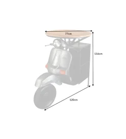 Barek stolik kawowy SCOOTER 120 cm blat drewno mango