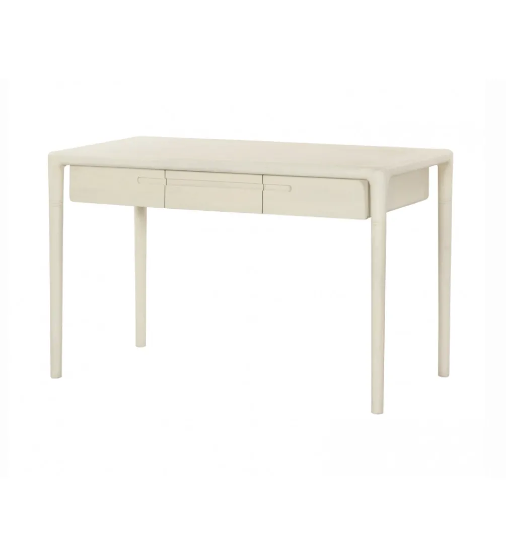 Biurko ARES 120 cm drewno mango biel