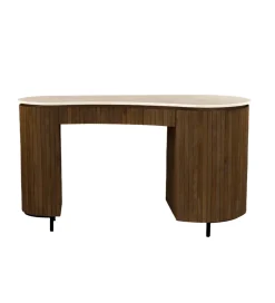 Biurko BRIX DEXTER 136 cm drewno mango brązowe kamień bottecino