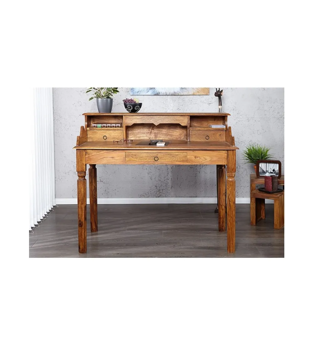 Biurko FINICE Makassar 115 cm drewno Sheesham