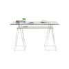 Biurko szklane POLAR 130 cm srebrne