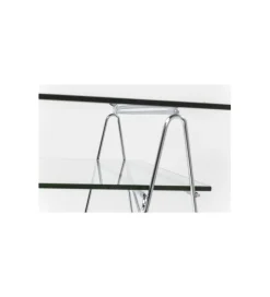 Biurko szklane POLAR 130 cm srebrne