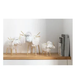 Figurka dekoracyjna Reindeer 34 cm kremowo złota