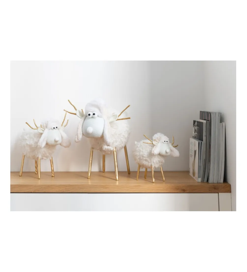 Figurka dekoracyjna Reindeer 34 cm kremowo złota