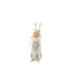 Figurka dekoracyjna Reindeer Heart 30 cm biała