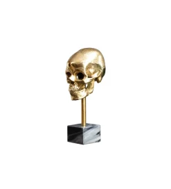 Figurka dekoracyjna Skull złota