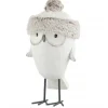 Figurka Owl Hat Winter 40 cm biało szara