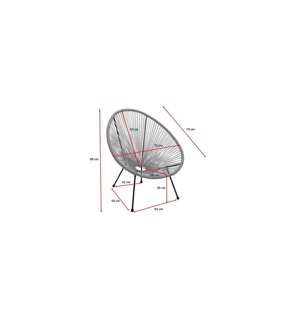 Fotel ACAPULCO 85 cm naturalny