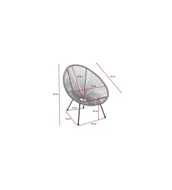 Fotel ACAPULCO 85 cm wiśniowy