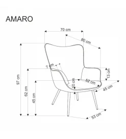 Fotel AMARO sztruks kremowy