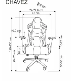 Fotel biurowy CHAVEZ 129 cm czarny