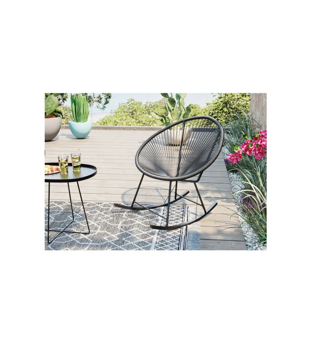 Fotel bujany ACAPULCO mono czarny