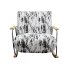 Fotel bujany KYLE 80 cm bouclé czarnobiały