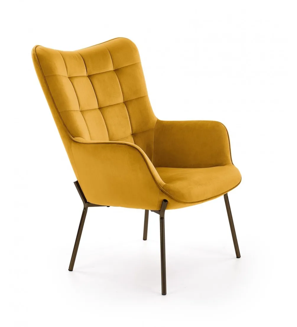 Fotel CASTEL musztardowy