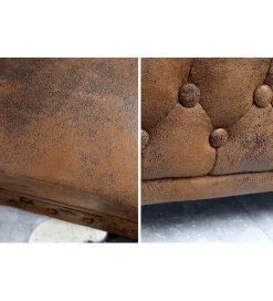 Fotel Chesterfield 110 cm antyczny brąz