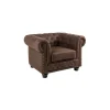 Fotel Chesterfield 105 Cm Brąz Vintage