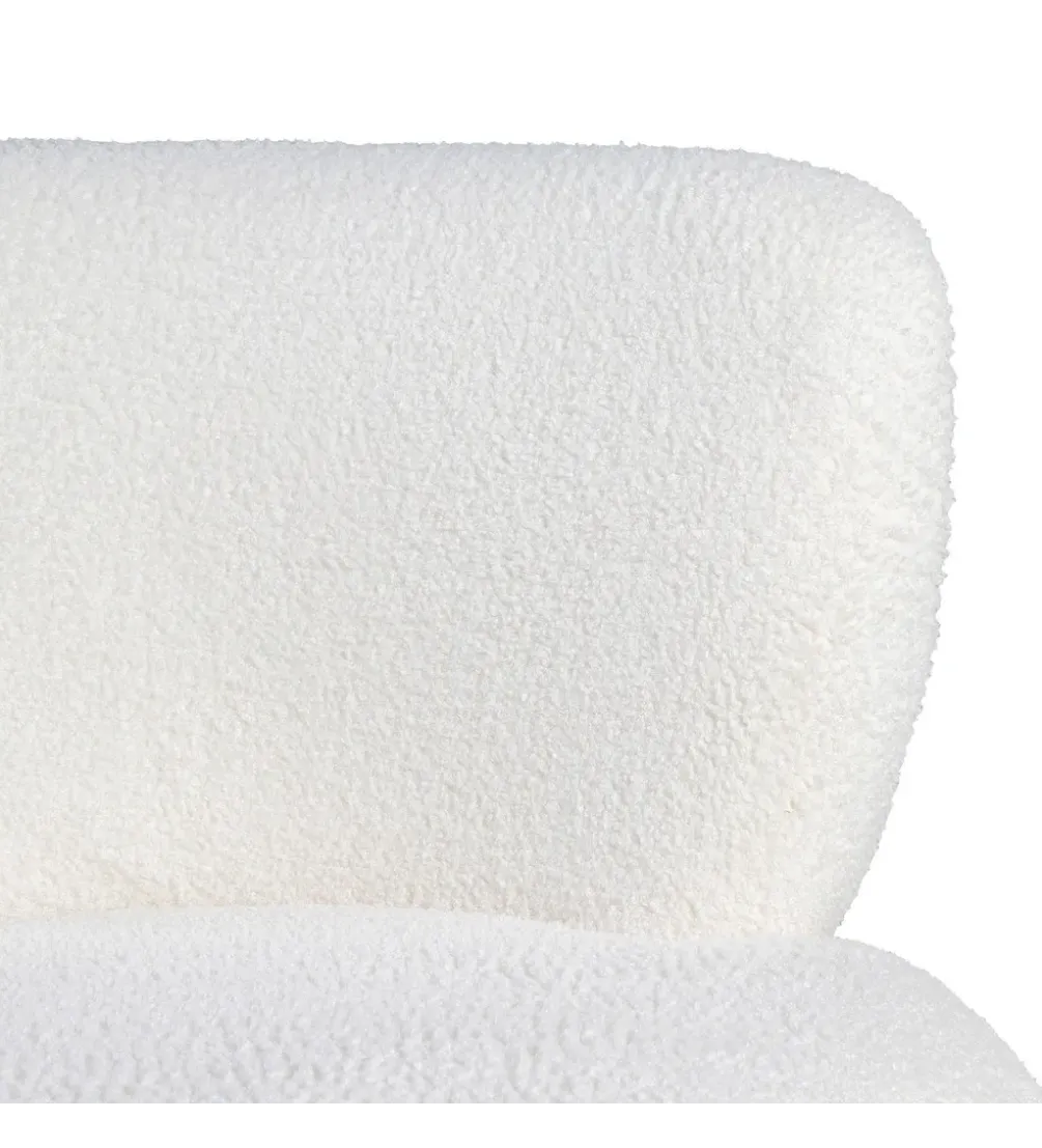 Fotel ENKIR 73 cm biały tapicerowany boucle