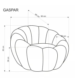 Fotel GASPAR Bouclé kremowy