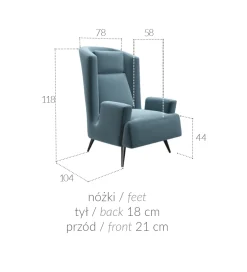 Fotel INES Gordon w różnych kolorach do wyboru