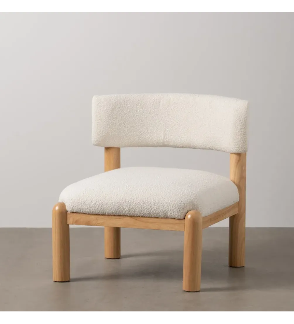 Fotel KAPI drewno kauczuk biały