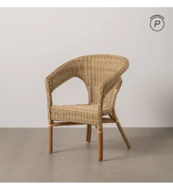 Fotel KERRI ratan piaskowy brąz