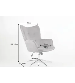 Fotel Lounger 110 Cm- 110 Cm Szary Aksamit