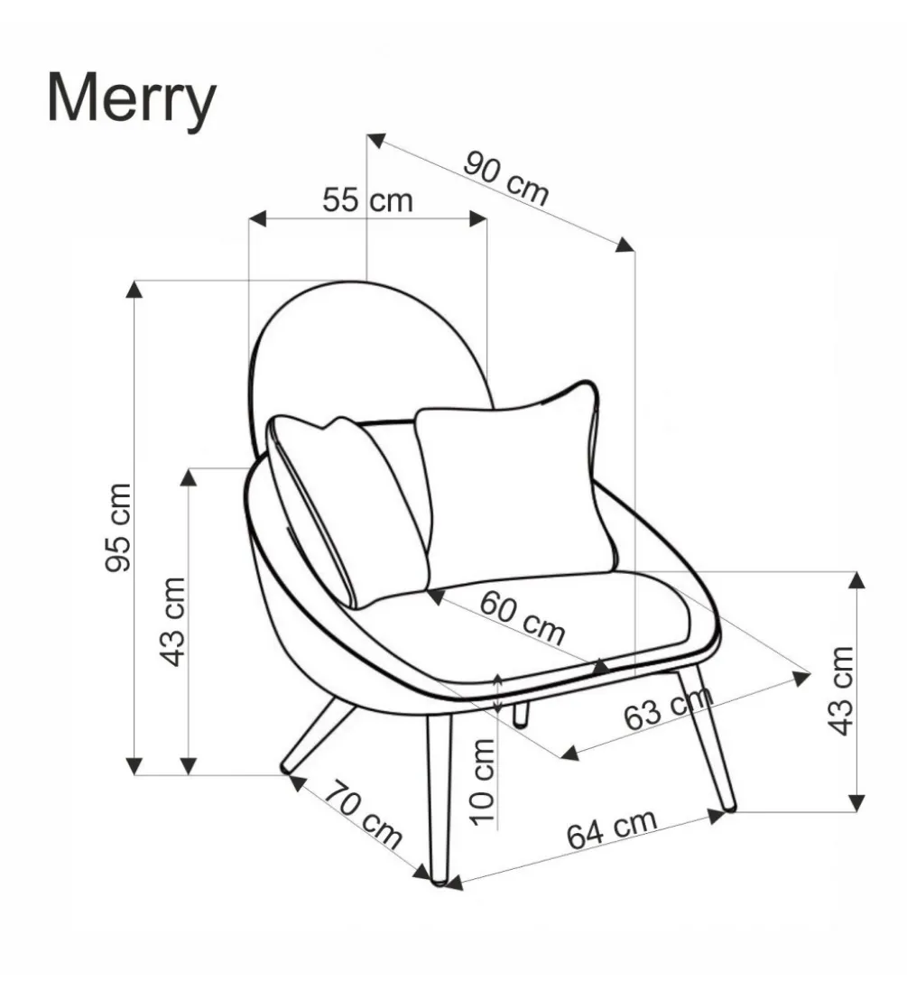 Fotel MERRY szary