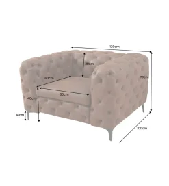 Fotel MODERN BAROCK 120 cm antyczny brąz