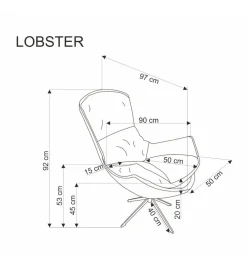 Fotel obrotowe siedzisko 360 stopni LOBSTER cynamonowy