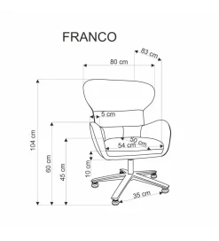 Fotel obrotowe siedzisko 360 stopni FRANCO beżowy